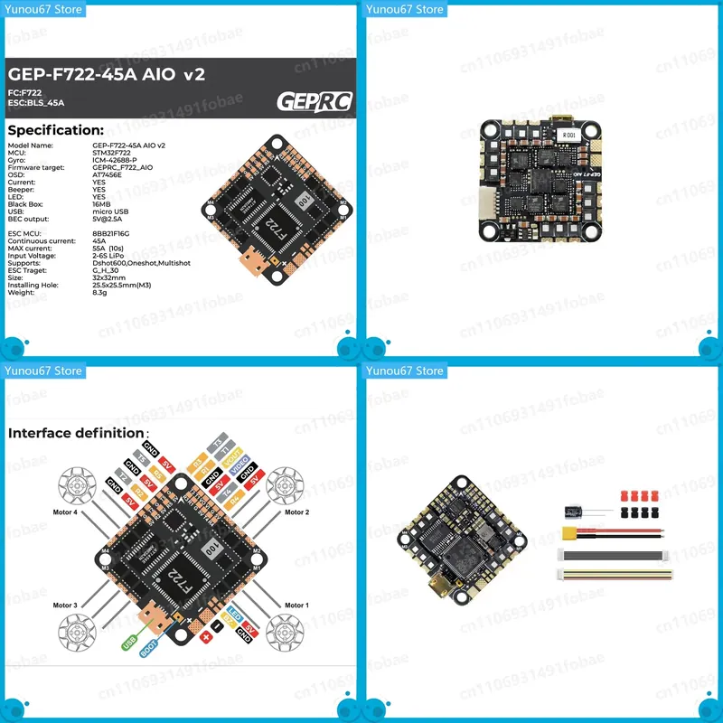 For GEPRC GEP-F722-45A AIO V2  - Drone Racing Esc recension och pris